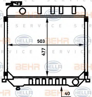 HELLA 8MK376709391 Радіатор, охолодження двигуна