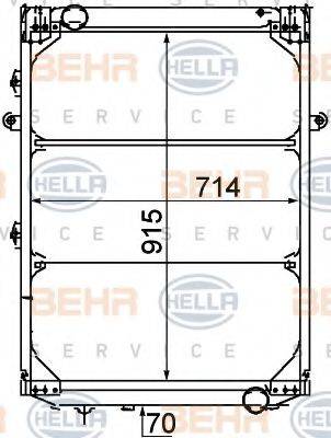 HELLA 8MK376709561 Радіатор, охолодження двигуна