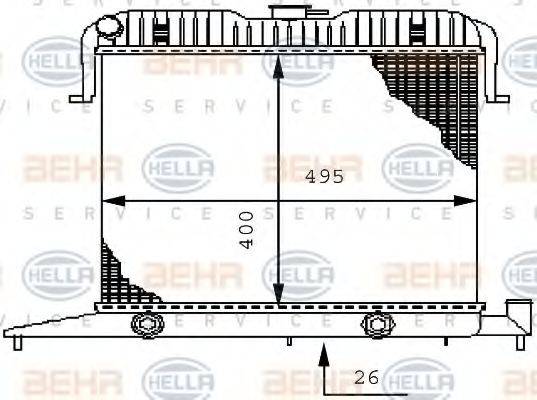 HELLA 8MK376711041 Радіатор, охолодження двигуна