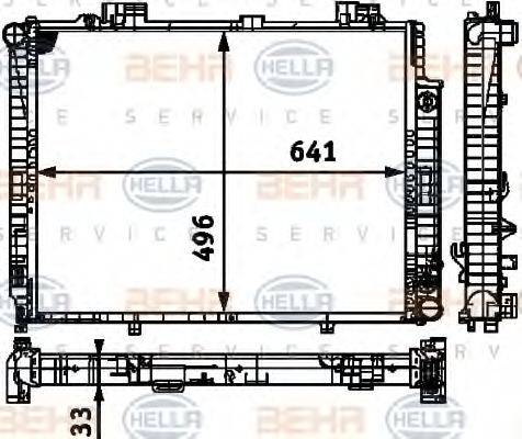 HELLA 8MK376712741 Радіатор, охолодження двигуна