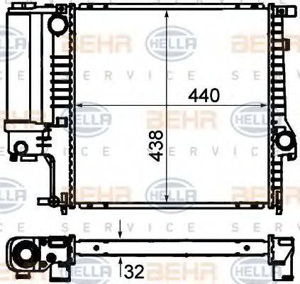 HELLA 8MK376713121 Радіатор, охолодження двигуна