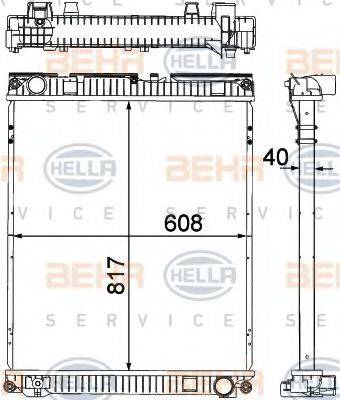 HELLA 8MK376714211 Радіатор, охолодження двигуна