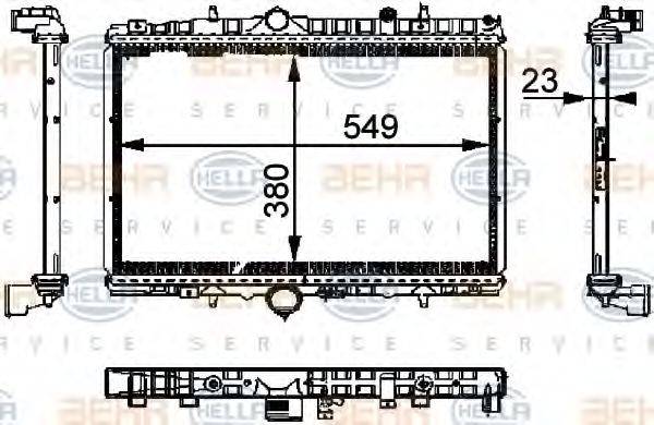 HELLA 8MK376714391 Радіатор, охолодження двигуна