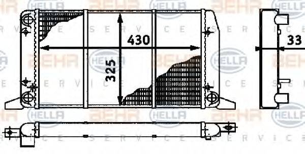 HELLA 8MK376715071 Радіатор, охолодження двигуна