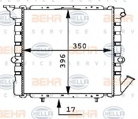 HELLA 8MK376716051 Радіатор, охолодження двигуна