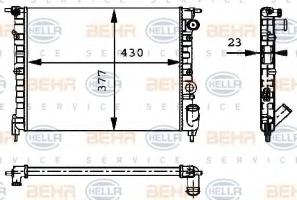 HELLA 8MK376717271 Радіатор, охолодження двигуна