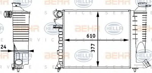 HELLA 8MK376717511 Радіатор, охолодження двигуна