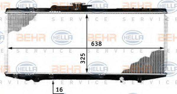 HELLA 8MK376718381 Радіатор, охолодження двигуна