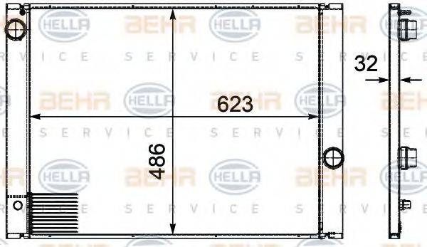 HELLA 8MK376719131 Радіатор, охолодження двигуна