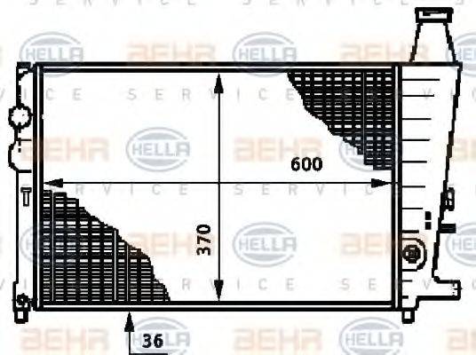 HELLA 8MK376719221 Радіатор, охолодження двигуна