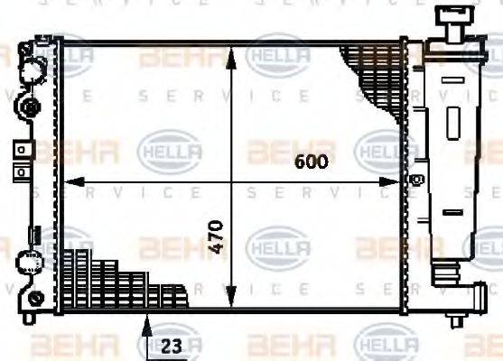 HELLA 8MK376719461 Радіатор, охолодження двигуна