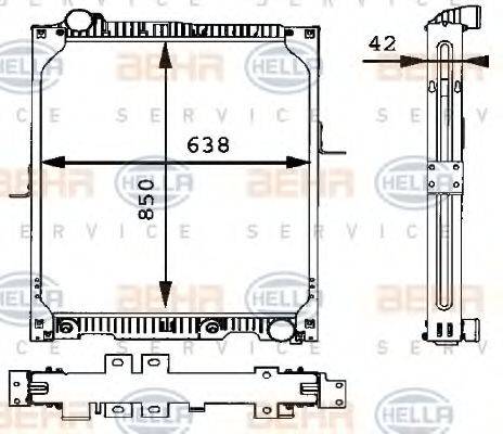 HELLA 8MK376721191 Радіатор, охолодження двигуна