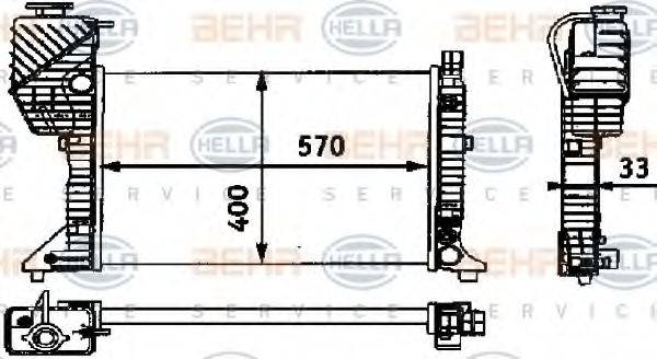 HELLA 8MK376721351 Радіатор, охолодження двигуна