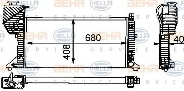 HELLA 8MK376721431 Радіатор, охолодження двигуна