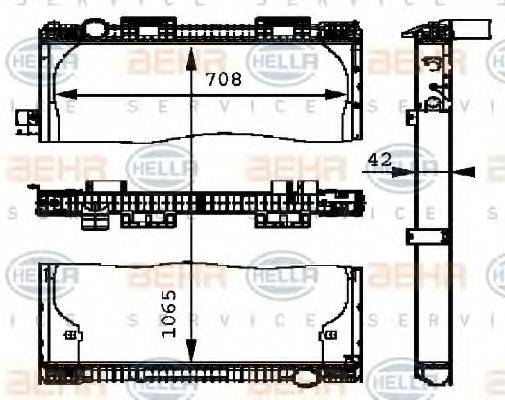 HELLA 8MK376721461 Радіатор, охолодження двигуна