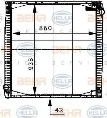 HELLA 8MK376721621 Радіатор, охолодження двигуна