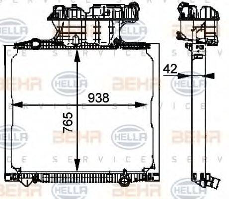 HELLA 8MK376721711 Радіатор, охолодження двигуна