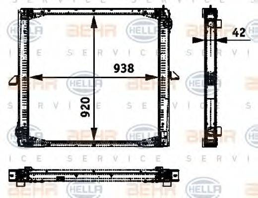 HELLA 8MK376722401 Радіатор, охолодження двигуна