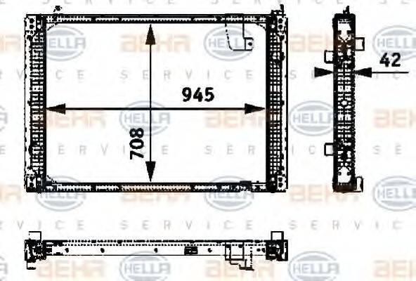 HELLA 8MK376722411 Радіатор, охолодження двигуна
