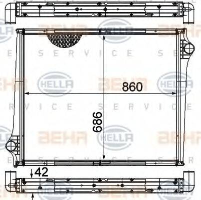 HELLA 8MK376724611 Радіатор, охолодження двигуна