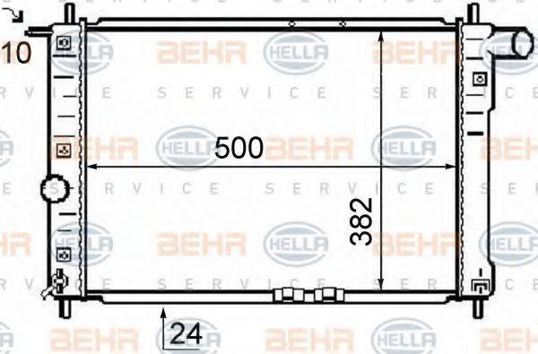 HELLA 8MK376726501 Радіатор, охолодження двигуна