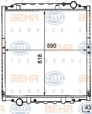 HELLA 8MK376726641 Радіатор, охолодження двигуна