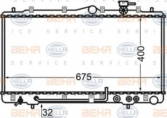 HELLA 8MK376726791 Радіатор, охолодження двигуна