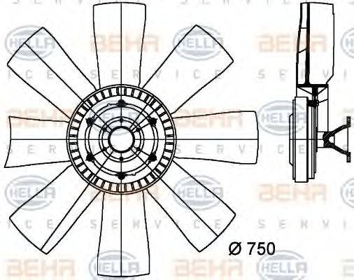 HELLA 8MV376727151 Вентилятор, охолодження двигуна