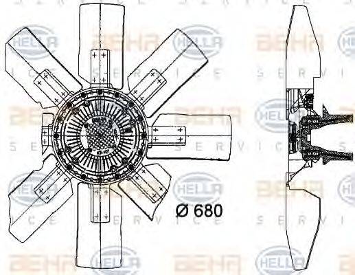 HELLA 8MV376727341 Вентилятор, охолодження двигуна