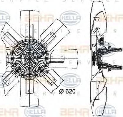 HELLA 8MV376727881 Вентилятор, охолодження двигуна