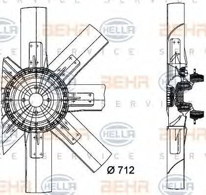 HELLA 8MV376727971 Вентилятор, охолодження двигуна