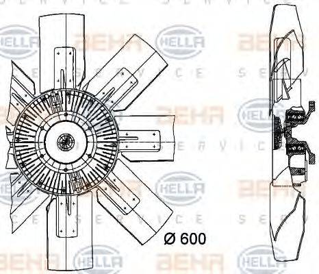 HELLA 8MV376728011 Вентилятор, охолодження двигуна