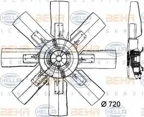 HELLA 8MV376728091 Вентилятор, охолодження двигуна