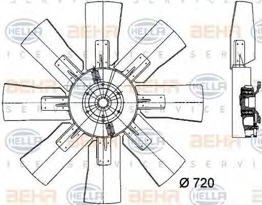 HELLA 8MV376728121 Вентилятор, охолодження двигуна