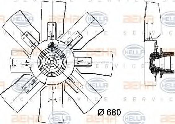 HELLA 8MV376728181 Вентилятор, охолодження двигуна