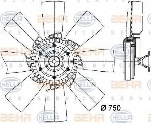 HELLA 8MV376728371 Вентилятор, охолодження двигуна