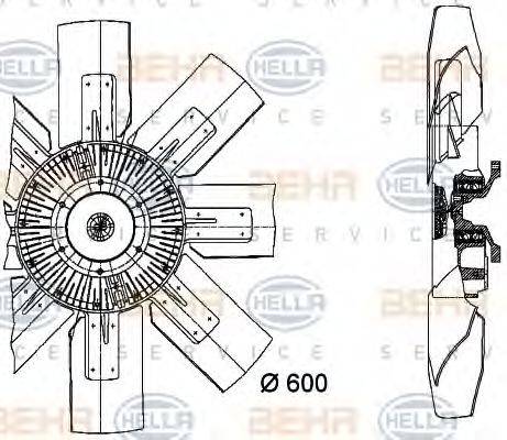 HELLA 8MV376728511 Вентилятор, охолодження двигуна