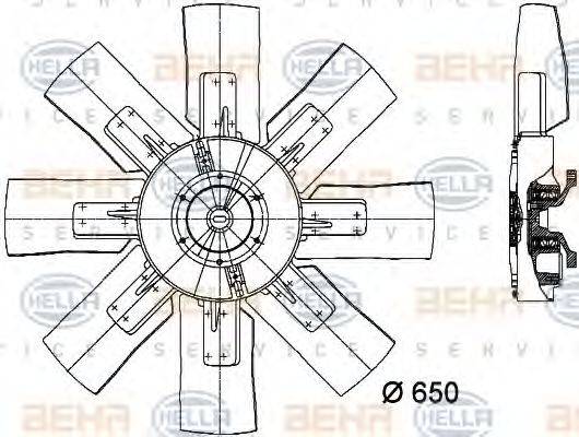 HELLA 8MV376728601 Вентилятор, охолодження двигуна