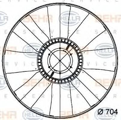 HELLA 8MV376728771 Крильчатка вентилятора, охолодження двигуна