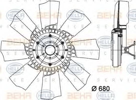 HELLA 8MV376730121 Вентилятор, охолодження двигуна