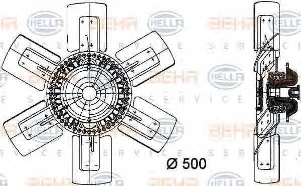 HELLA 8MV376730191 Вентилятор, охолодження двигуна