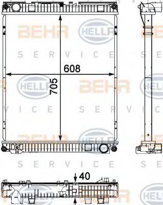 HELLA 8MK376730621 Радіатор, охолодження двигуна