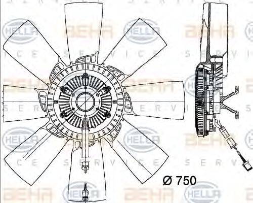 HELLA 8MV376730721 Вентилятор, охолодження двигуна