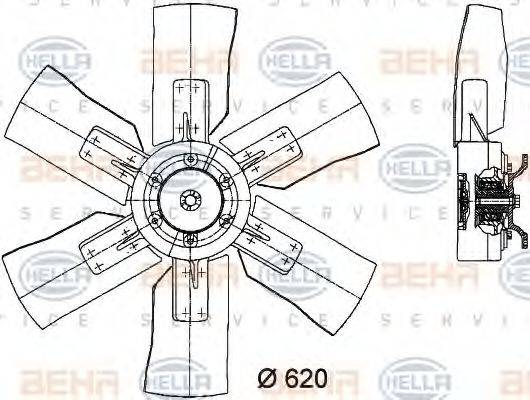 HELLA 8MV376731201 Вентилятор, охолодження двигуна