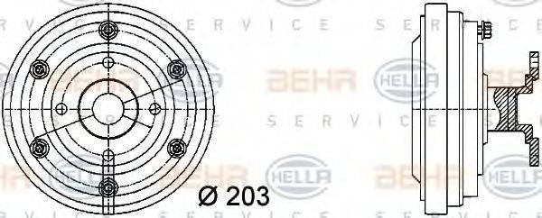 HELLA 8MV376731281 Зчеплення, вентилятор радіатора