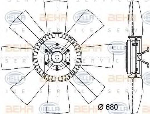 HELLA 8MV376731331 Вентилятор, охолодження двигуна