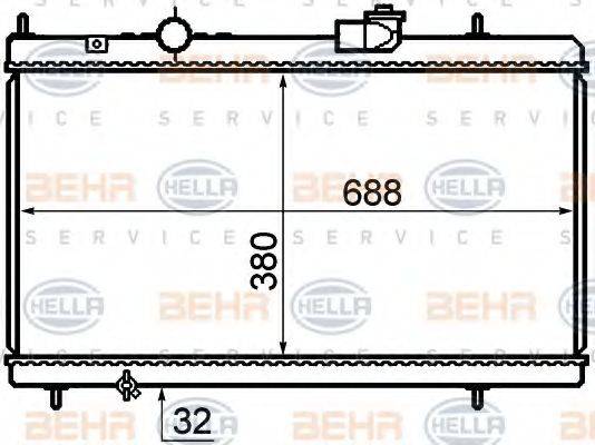 HELLA 8MK376732741 Радіатор, охолодження двигуна