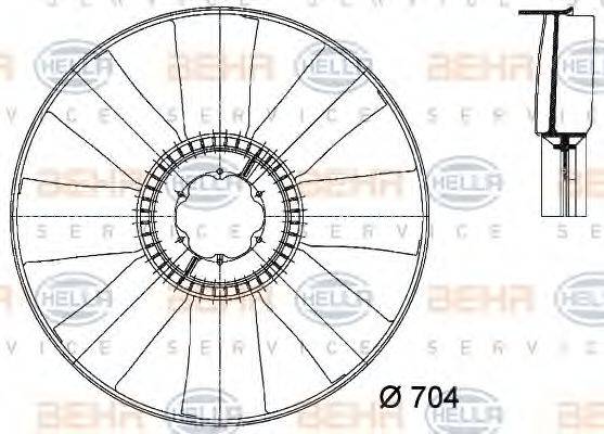 HELLA 8MV376733131 Крильчатка вентилятора, охолодження двигуна