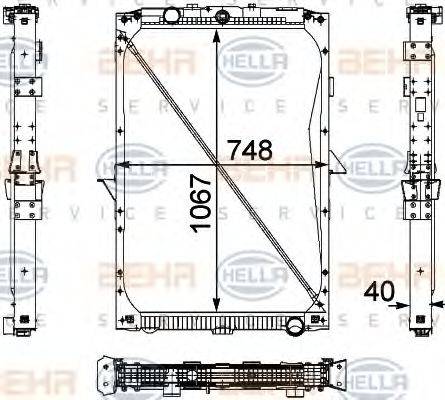 HELLA 8MK376733711 Радіатор, охолодження двигуна