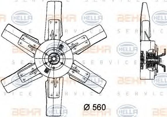 HELLA 8MV376734511 Вентилятор, охолодження двигуна